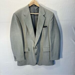 Haggar Linen-Blend Sport Coat Men's 44L Gray Three-Button Lightweight Blazer